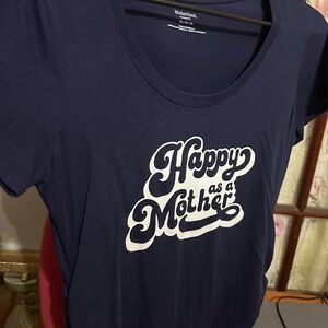Motherhood Navy Blue Graphic T-Shirt/Size Medium